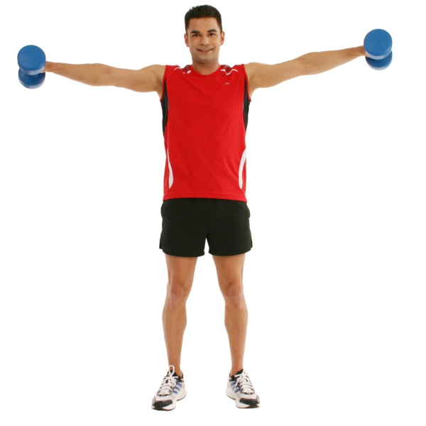 Kurzhantel seitliches Schulter heben Training Fitness Schulter